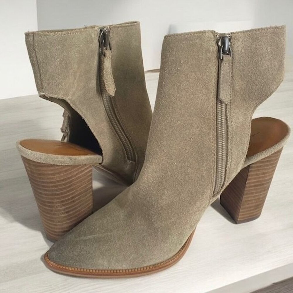 Linea Paolo Fringed Suede Elise Booties Tan Size 7.5 - Picture 6 of 11